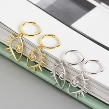 925 пробы, серебряные серьги, женские серьги, подвеска, абстрактная личность, глаза, инкрустированные цирконием, ювелирные изделия, подарок для женатой девушки