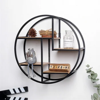 

Iron Shelf Round Floating Shelf Wall Storage Shelf for Pantry Living Room Bedroom Kitchen Entryway Wall Mounted