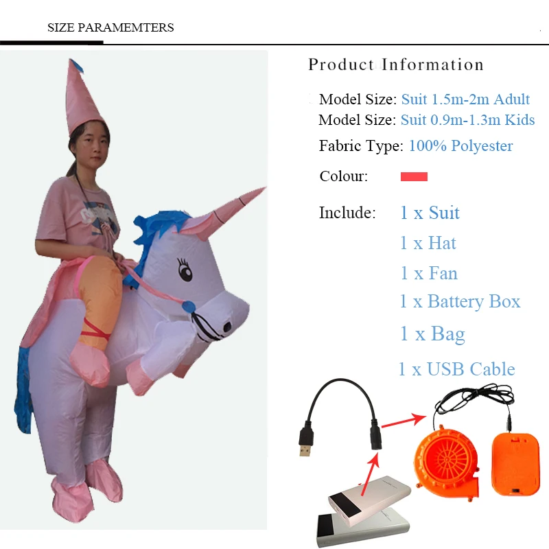 HOT Adult Halloween Costumes Inflatable Unicorn Costumes Ride on Sky Horse Air Blowing Up Clothes Funny Costumes