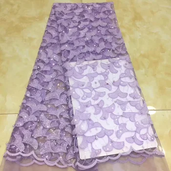 

2018 New style French net lace fabric 3D flower nigerian tulle mesh lace fabric high quality African lace fabric