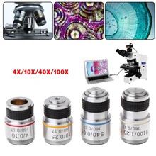 PINTUDY оптические инструменты микроскоп части 4X 10X 40X 100X ахроматический объектив для биологического микроскопа высокой четкости