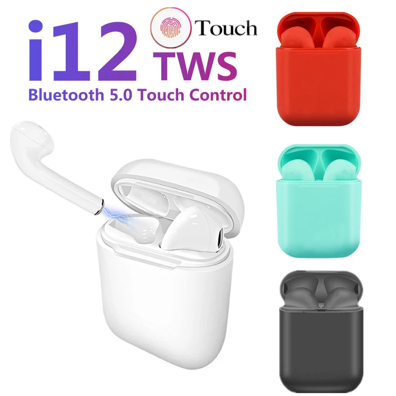 R$22.19 |Original i12 tws ar bluetooth 5.0 fones de ouvido esporte sem fio para iphone samsung huawei i12tws i 12tws on AliExpress 