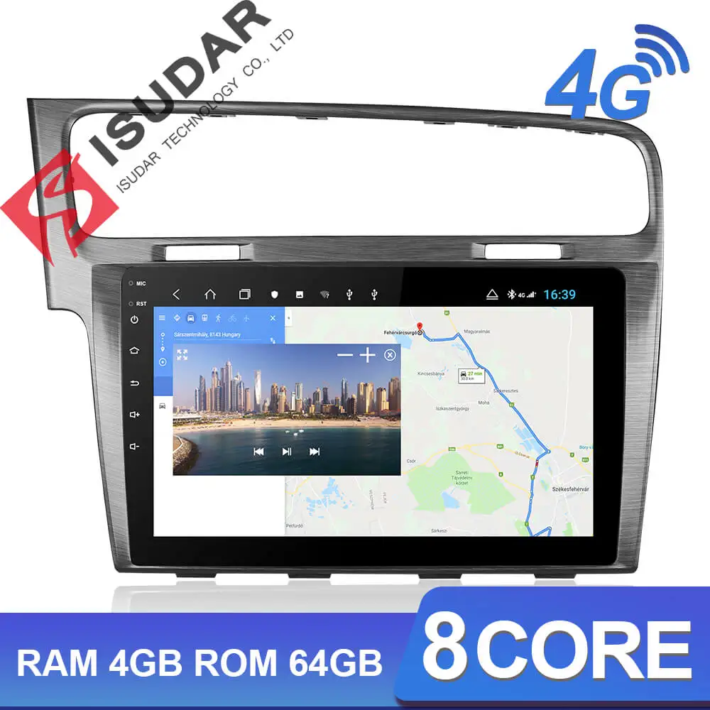 

Isudar H53 4G Android 1 Din Car Multimedia For VW/Volkswagen/Golf 7 Auto Radio 8 Core RAM 4GB ROM 64GB GPS DVR 1080P Camera IPS