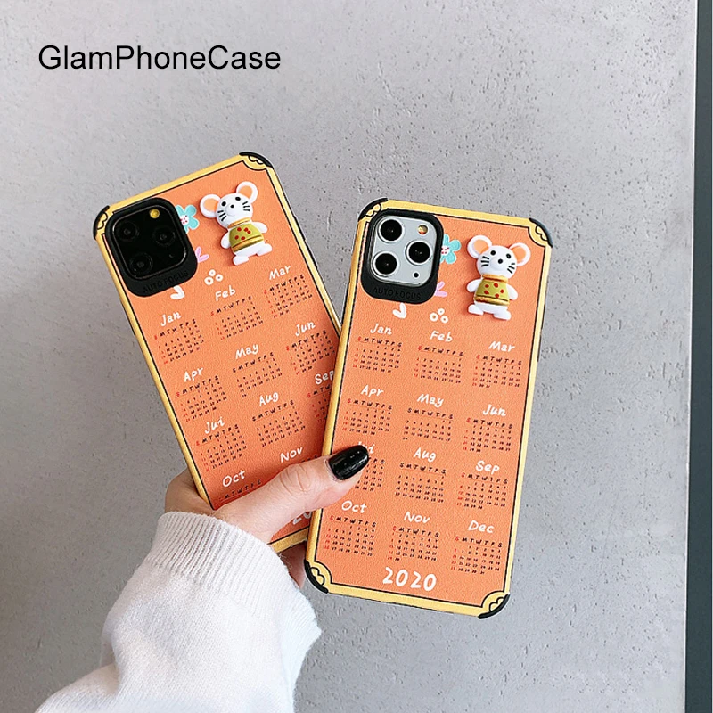 

GlamPhoneCase Year Of The Rat Calendar Phone Case For iPhone11Pro/Max X XS Max XR Soft Cover For iPhone11 7 8 6 6s Plus Case
