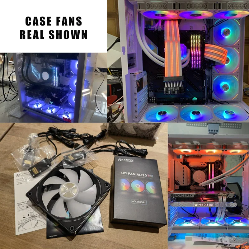 Lian li Uni Al120 Peças Kit Computador Case Ventilador Pwm Argb ar Cooler Aura Ventilador sem Cableless com Controlador 800 191900cfm 2.62mbh2o - Imagem 4