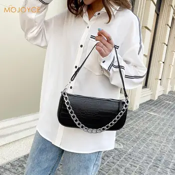 

Solid Alligator Women PU Leather Underarm Clutch Female Casual Chain Square Small Handbags Fashion Women Handbag Leather
