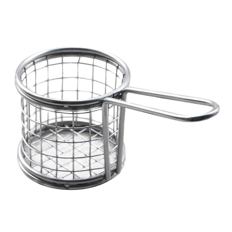 

4Pcs Mini Round Fries Basket Oil Strainer French Fries Chef Kitchen Basket Frying Net Colander Kitchen Accessories
