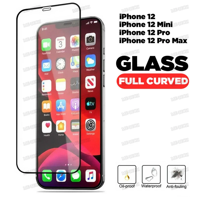 Оптовая продажа 100 шт. для iPhone 12 mini Pro max полное покрытие закаленное стекло Защита