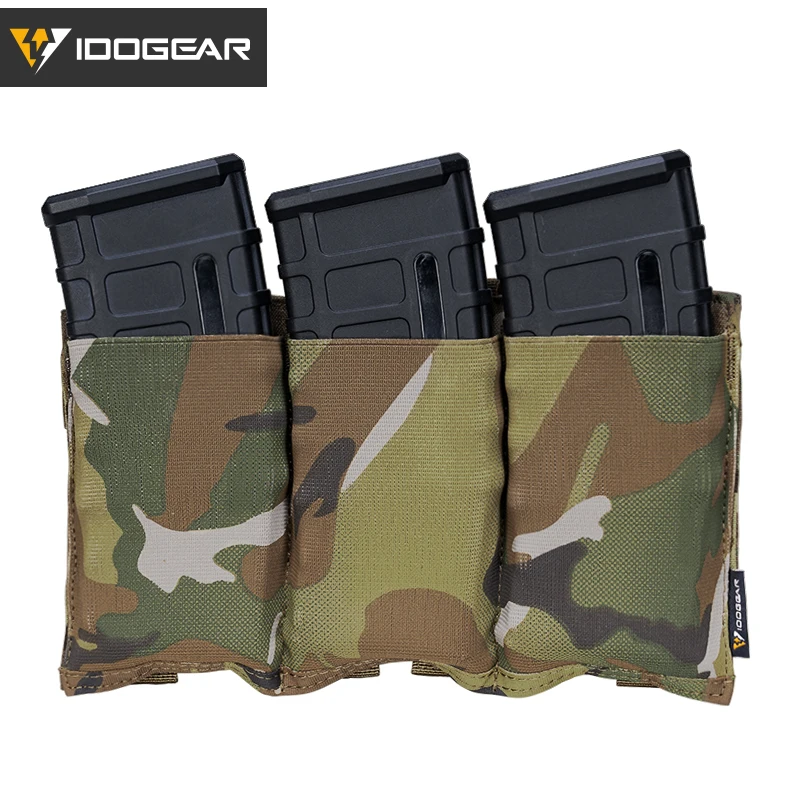 IDOGEAR 5.56 Magazine Pouch Tactical Fast Draw MOLLE Mag Pouch Carrier Triple Open Top 3555