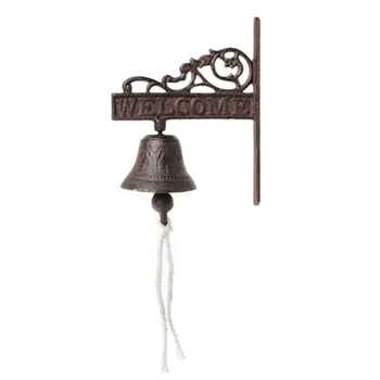 

Antique Style Cast Iron Hanging Door Bell Wall Mounted Welcome Doorbell Home Decoration