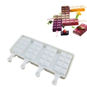 

New Silicone Grid Ice Cream Mold Ice Tray Chocolate Popsicle Molds Jelly Form Maker Popsicle Sticker Mold Freezer Ice Cube Molds