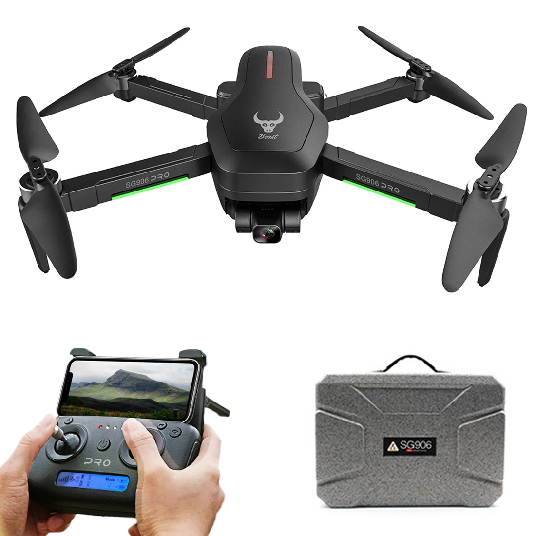 

SG906 PRO 4K HD 2 Axis GPS Anti-Shake Gimbal Foldable Drone Optical Flow Gesture Sensing Aircraft - EPP Case