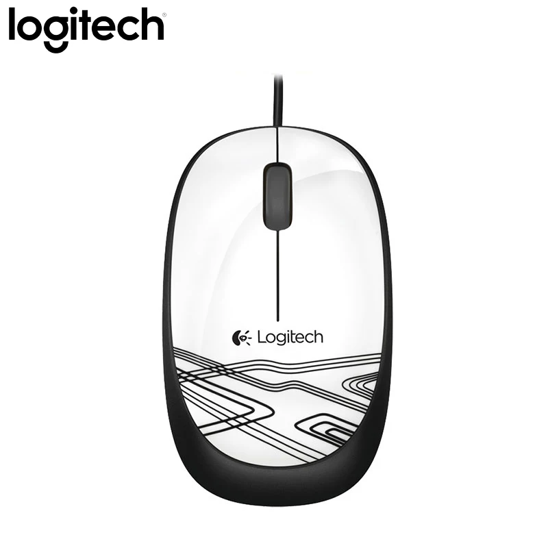 Проводная мышь logitech M105 для 1000 точек/дюйм, поддержка кабеля, официальная проверка рабочего стола для Mac OS Windows, Офисная мини-мышь - Цвет: White