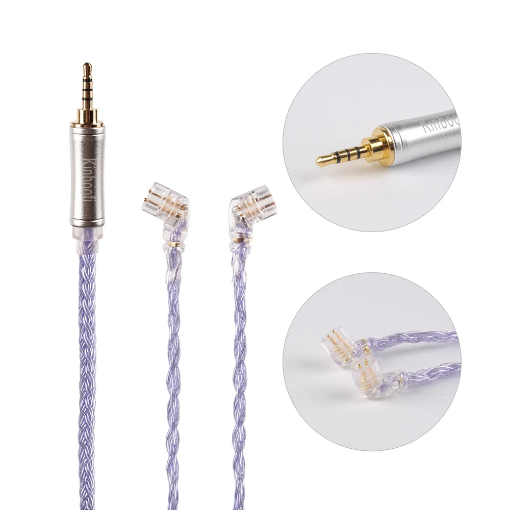 Kinboofi 16 Core посеребренный кабель 2,5/3,5/4,4 мм балансный кабель для наушников с MMCX/2Pin для ZS10 ZSN PRO ZSX BL-03 V90 - Цвет: QDC 2.5