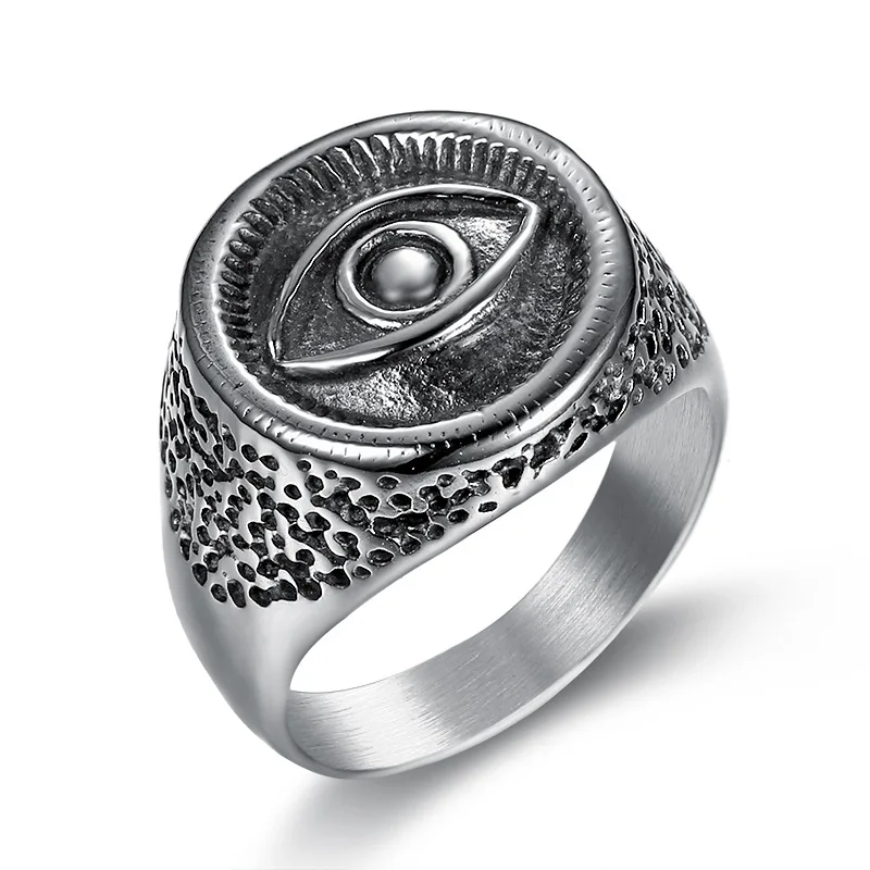 

Ancient Egyptian Eye of Horus Stainless Steel Ring Men's Signet Ring Punk Vintage Jewelry for Man US Size 7-13