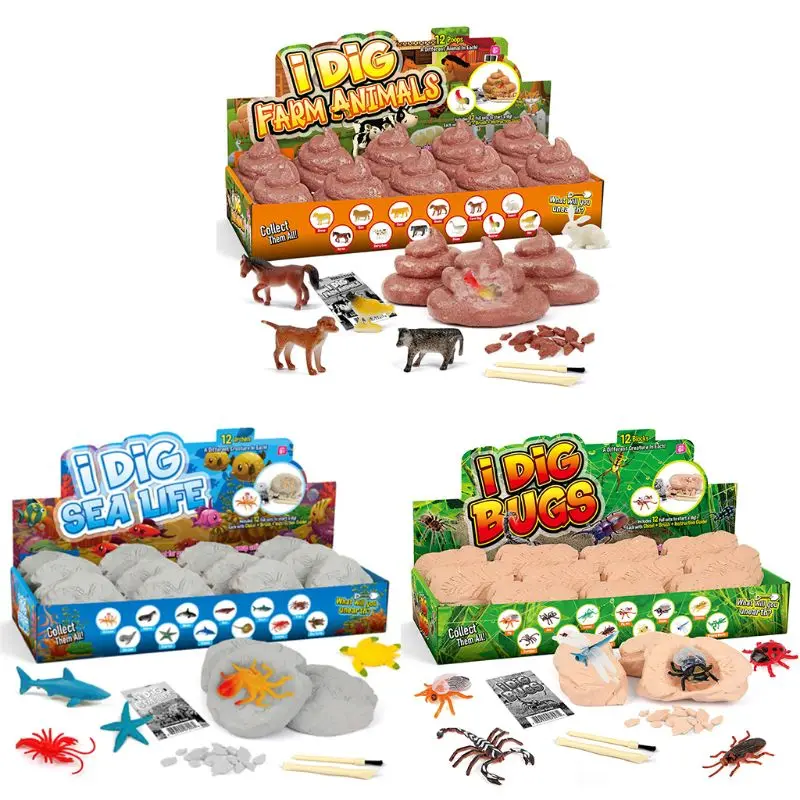 12 шт. Sea Life Копать Комплект раскопки ствол игрушка для 7 лет подарок для 7 лет