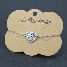 Романтичный серебристый цвет «любящее сердце» Форма браслет для Для женщин тонкая цепочка с клипсами Дурной глаз Браслеты женский Шарм ювелирные изделия подарочные браслеты