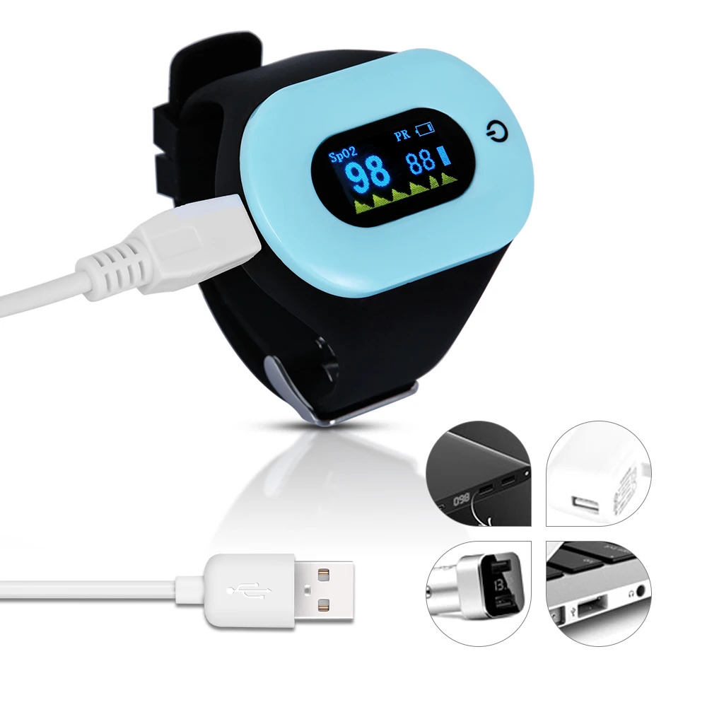 Skup OLIECO nadgarstek pulsoksymetr czujnik Bluetooth detektor saturacji tlenu USB akumulator uśpienia SPO2 PR Monitor wspinaczka Fitbit