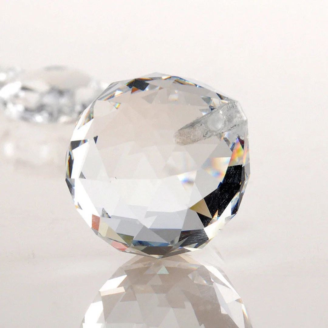 5 Size Clear Feng Shui Hanging Crystal Ball Sphere Prism Faceted Sun Catcher