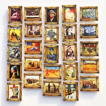 Van Gogh Picasso Oil Painting UV Photo Frame World Famous Paintings 3d Fridge Magnets Home Decoration Collection Gifts