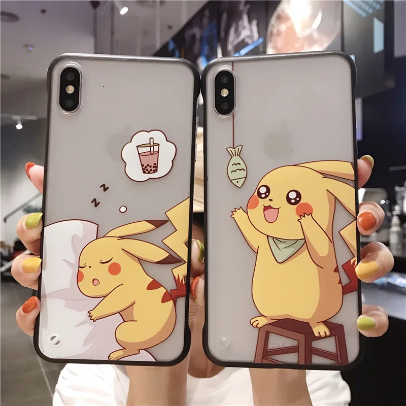 Borderless Cartoon Phone Case for iPhone X XS XR XSMax 8 7 6 6S PluS Transparent Acrylic Drop Protection Back Cover |