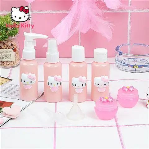 Портативный дорожный набор Hello Kitty пустая бутылка для макияжа с прессом