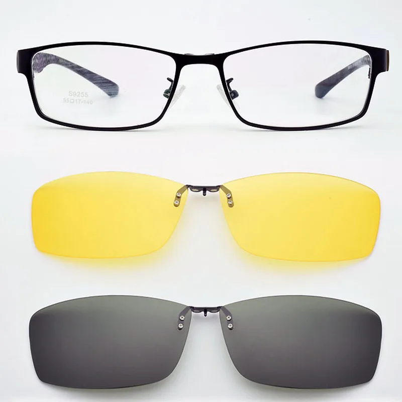 Glasses Frame Men Progressive Polarized Sunglasses Clip Night