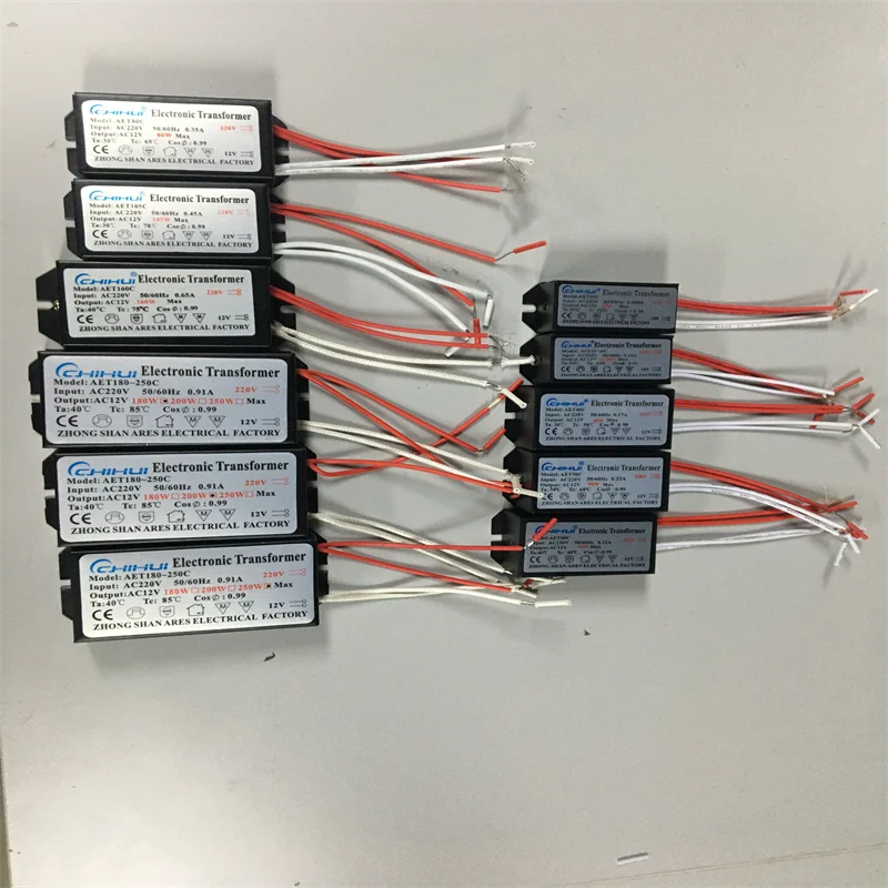 2022 Sufficient Power Electronic Transformer For Halogen Lamp light AC 12V 20W 50W 60W 160W 200W 250W Optional