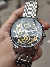 Reloj deportivo de lujo para hombre, cronógrafo de cuarzo, de acero inoxidable, marca superior, a la moda, resistente al agua, nuevo, 2021