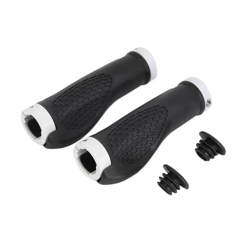 white Durable Anti-slip Ergonomic Rubber Mountain Bike Bicycle Handlebar Grips Cycling Lock-On Ends Handlebar Drop Shipping - Цвет: white