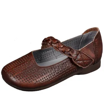 

Famous 2020 New Spring Classic Weave Full Genuine Leather Low-heel Shoes Women Casual Shoes Soft Comfort Beautiful Fashion Shoes