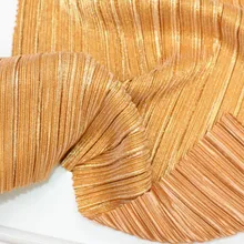 Блестящий раздавленный Атлас бронзовые золотые точки блестящая ткань плиссированный Материал Мода для юбки