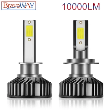 

BraveWay LED Canbus Car Headlight H4 H7 LED Bulb H11 H8 H1 Auto Fog Light H4 Lamp for Motorcycle 6500K 10000LM 72W