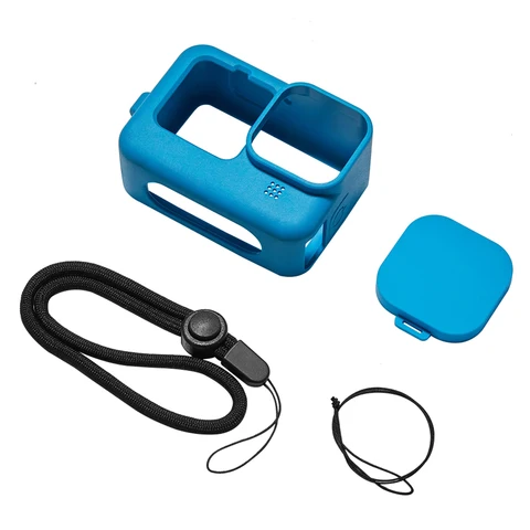 9 Silicone Case Anti-drop Protective Shell Soft Cover Shell With Lens Cover Hand Strap For GoPro Hero 9 Action Camera Acce