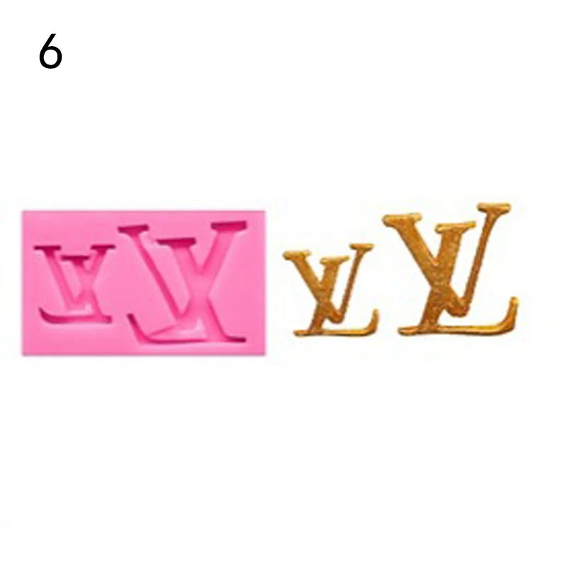 Double Letter L Silicone Cake Mold DIY Double Letter V Baking Moulds Brand Name Logo Mousse Molds Fondant Cake Decorating Tools1