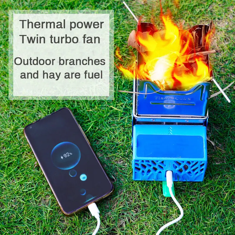 Cube portable Wood-Burning Camping Stove, Outdoor Windproof Folding  Barbecue Stove Battery Power USB Charging - AliExpress
