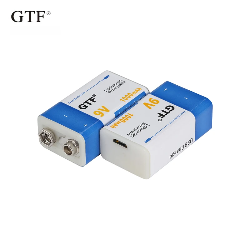 9 v 1000mah li-ion bateria recarregável micro usb baterias de lítio 9 v para multímetro microfone brinquedo controle remoto ktv uso