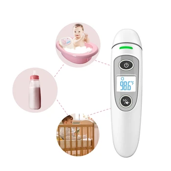 

3 Colors Led Light Multifunctional Wireless Temperature Meter Mute For Kids Infrared Thermometer Digital Screen Alarm Light
