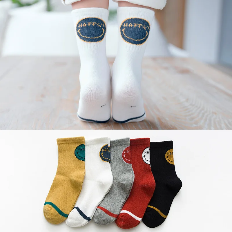 Autumn boys girls cotton casual striped socks kids cute jacquard weave socks 0-12 years