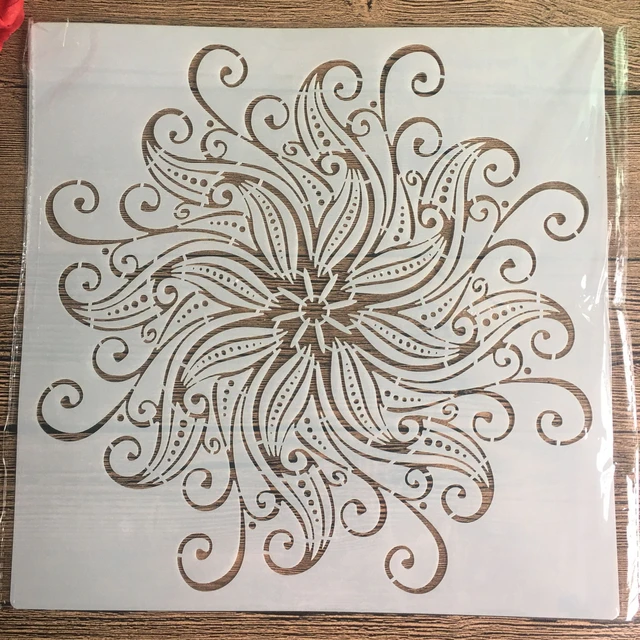 New 30 * 30cm size diy craft mandala mold for painting stencils stamped photo album embossed paper card on wood, fabric, wall 61