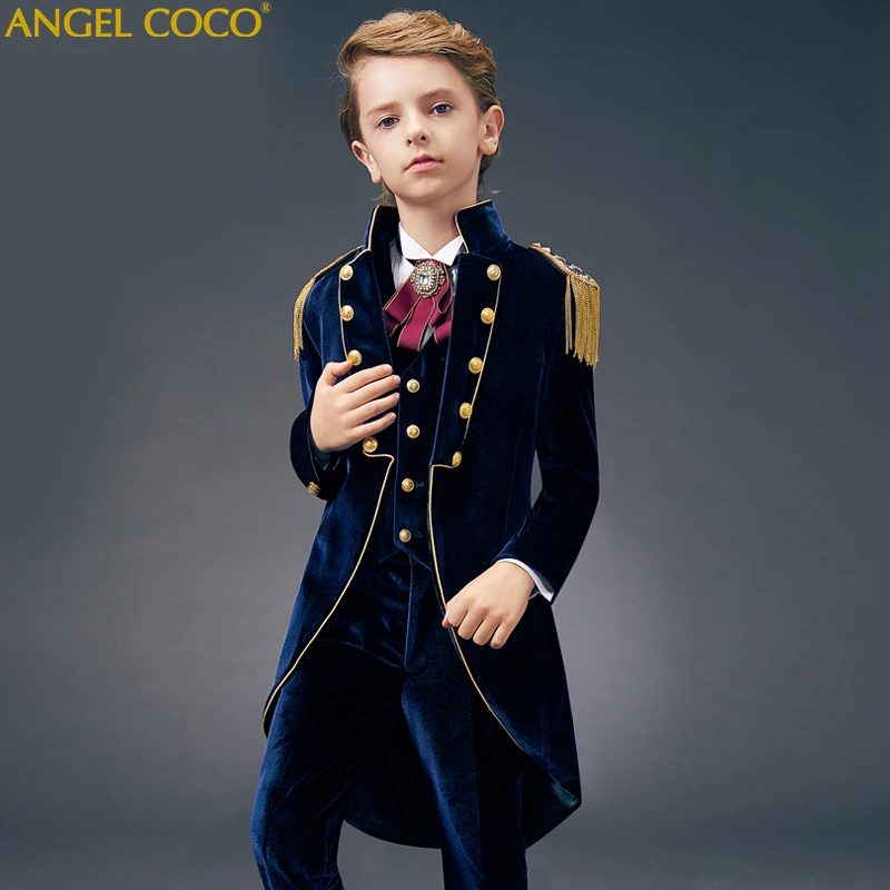 

Children suit kids suits boys suits teens suit wedding dress boys blue Velvet suit wedding suits set for boys formal tuxedo