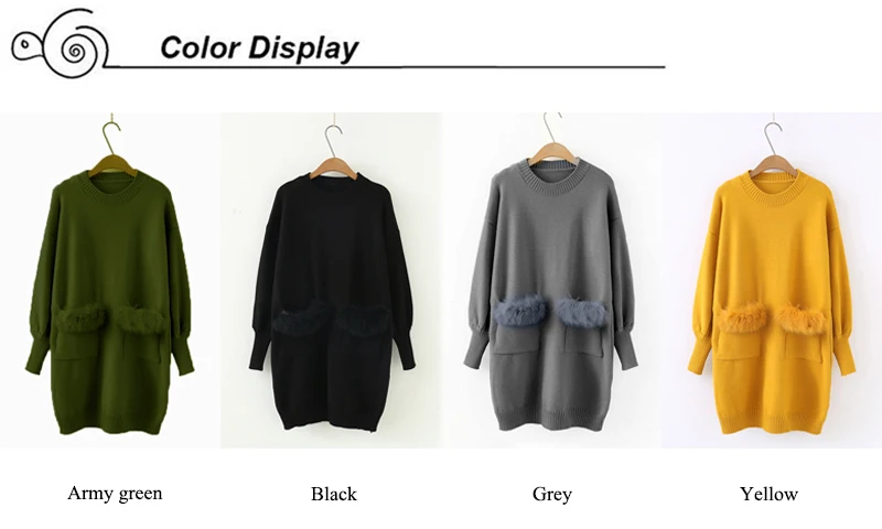 Women Knitted Long Sweater Solid Black Yellow Female Pullover High Quality Femme Sweaters