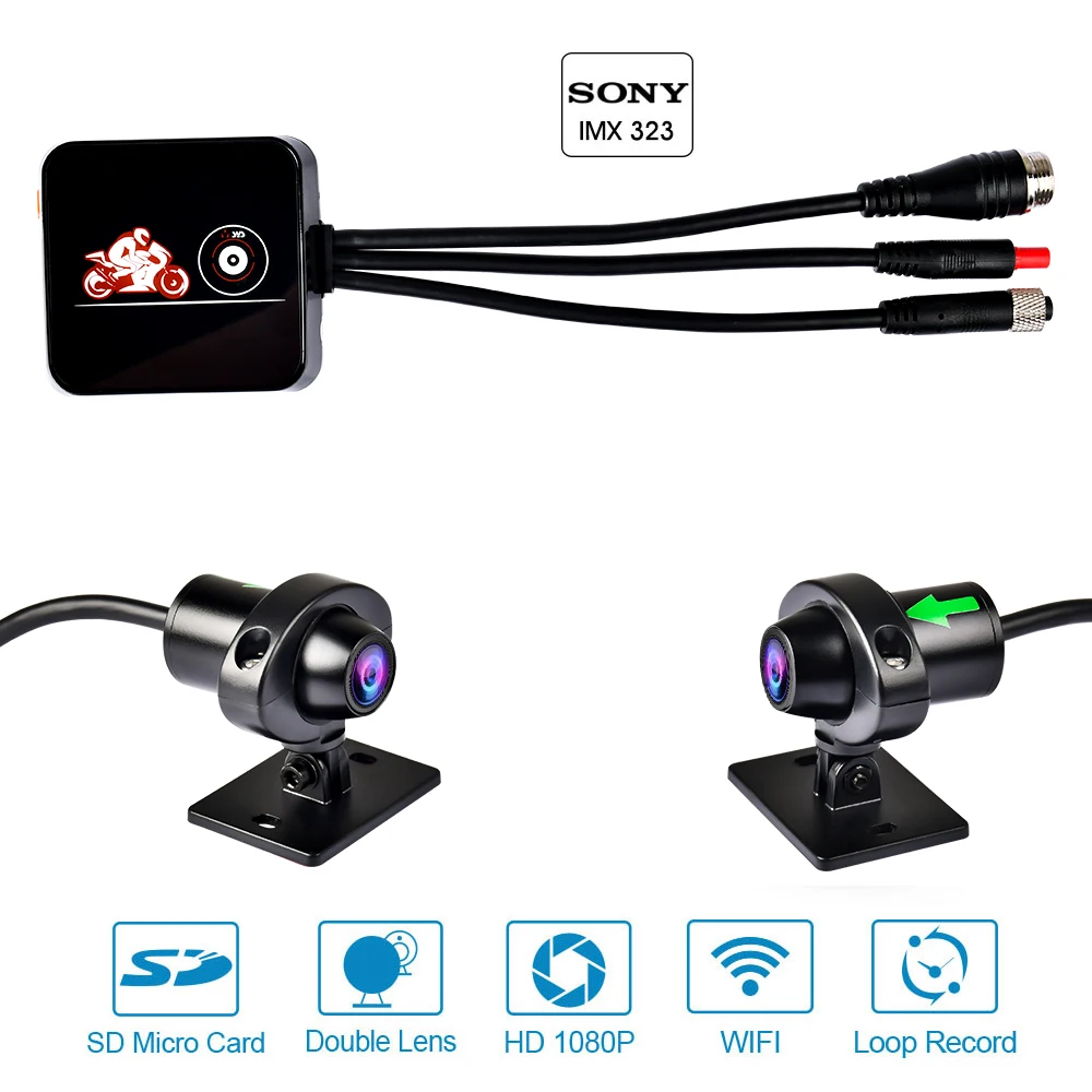 VSYS E6L Wi Fi видеорегистратор для мотоцикла 1080P камера верховой езды с двойным