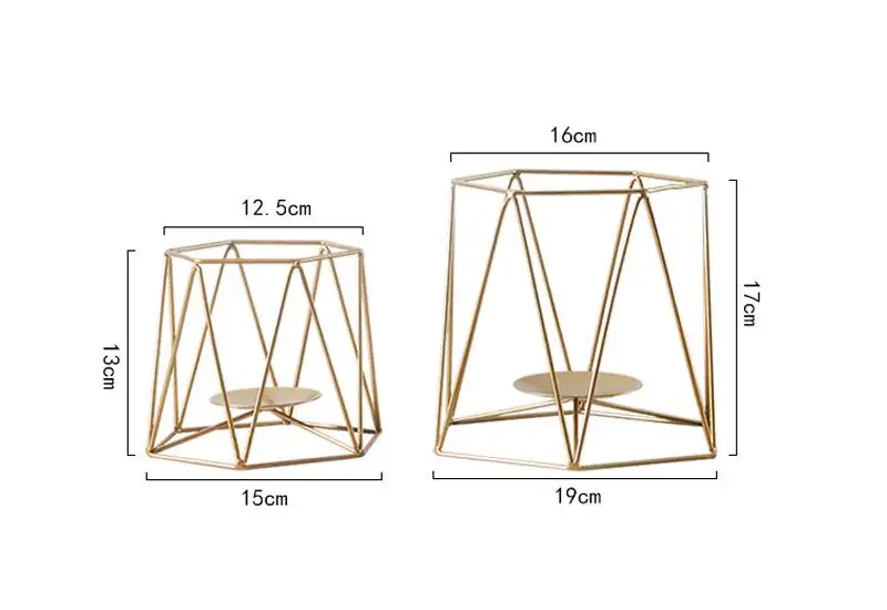 Модный геометрический Железный подсвечник, настенный подсвечник, орнамент, простой подсвечник при свечах, свадебные и вечерние подсвечники