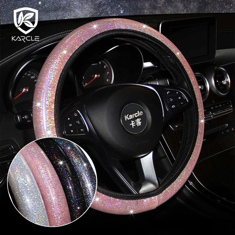 Bling Car Steering Wheel Cover Universal Steering Covers Anti Slip Auto
