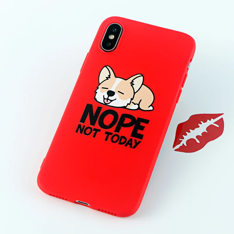 Чехол для телефона Corgi s для iPhone Pro 6s 7 8 11 Plus X XS чехол для MAX XR забавная Милая собачья попка Мягкие силиконовые приспособленные аксессуары для задней крышки - Цвет: 8659-red