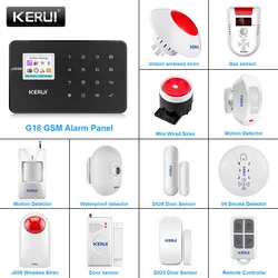 KERUI Home Alarm System GSM Wireless Connections 433MHZ Wireless Frequency Door Sensor Infrared Sensor Smart Home Alarm System