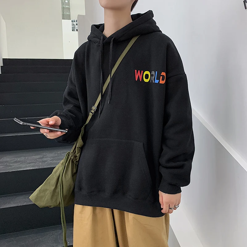 UYUK2109 Autumn And Winter New Casual Loose Fashion Trend Handsome Hooded Jacket Printing Large Size Men's  Hoodies Hip Hop