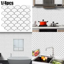 

1/4Pcs Epoxy Adhesived Wall Sticker Kitchen Wall Tiles Bathroom Mosaic Tile Sticker DIY Waterproof Modern Bathroom Home Decor