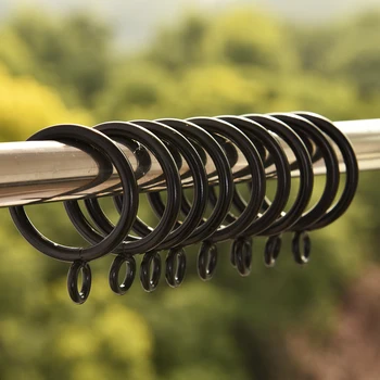 

HOT 10pcs Black Metal Curtain Rings Hanging Rings For Curtains And Rods 4 Sizes High Quality